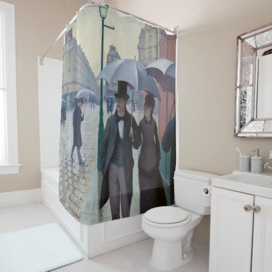 Gustave Caillebotte - Paris Street; Rainy Day Douchegordijn (In situ)