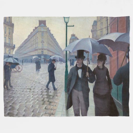 Gustave Caillebotte - Paris Street; Rainy Day Fleece Deken (Voorkant (Horizontaal))