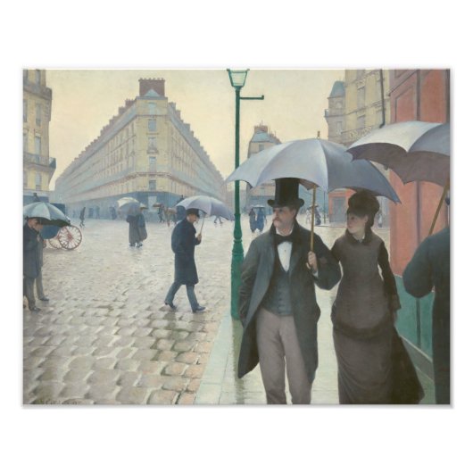 Gustave Caillebotte - Paris Street; Rainy Day Foto Afdruk (Voorkant)