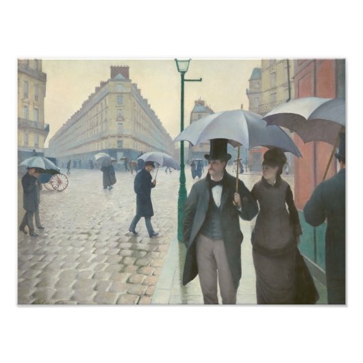 Gustave Caillebotte - Paris Street; Rainy Day Foto Afdruk (Voorkant)