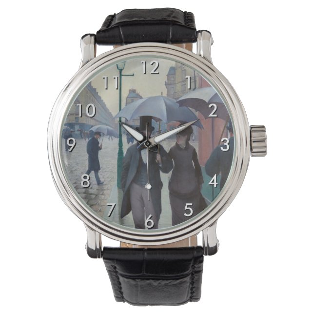 Gustave Caillebotte - Paris Street; Rainy Day Horloge (Voorkant)