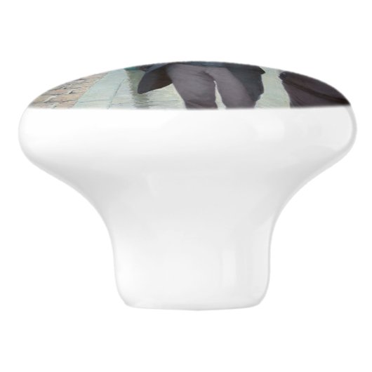 Gustave Caillebotte - Paris Street; Rainy Day Keramische Knop (Zijkant)