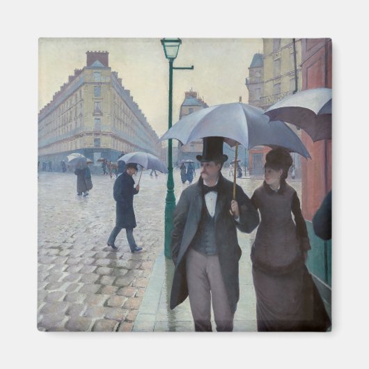 Gustave Caillebotte - Paris Street; Rainy Day Magneet (Voorkant)