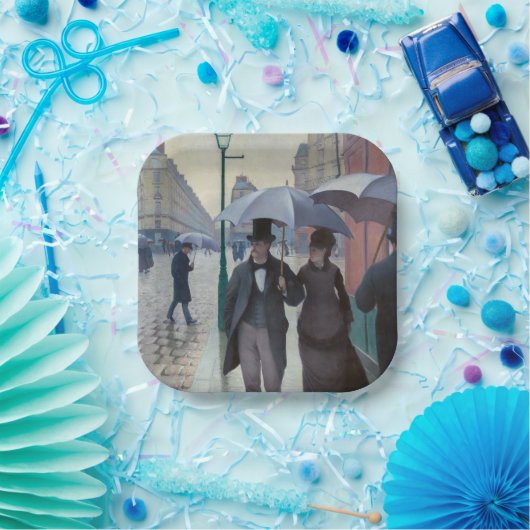 Gustave Caillebotte - Paris Street; Rainy Day Papieren Bordje (Feest)