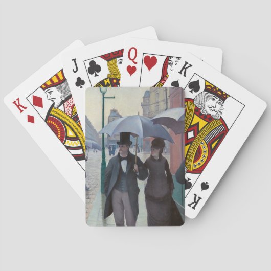 Gustave Caillebotte - Paris Street; Rainy Day Pokerkaarten (Achterkant)