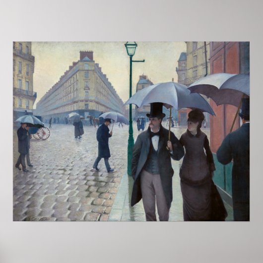 Gustave Caillebotte - Paris Street; Rainy Day Poster (Voorkant)