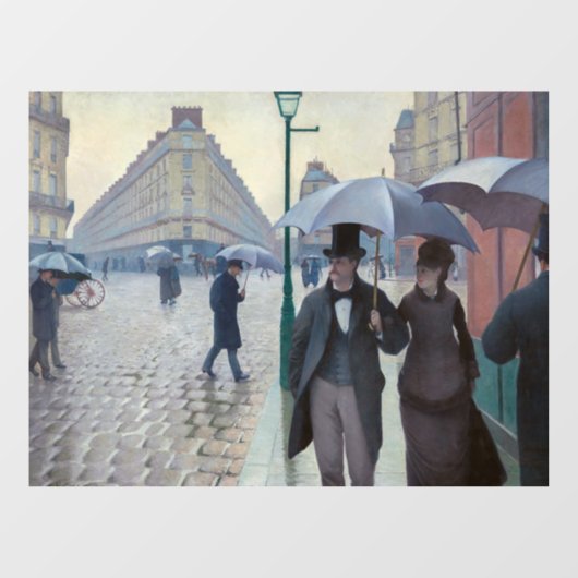 Gustave Caillebotte - Paris Street; Rainy Day Raamsticker (Vel)
