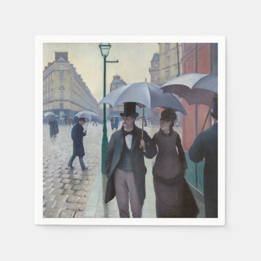 Gustave Caillebotte - Paris Street; Rainy Day Servet (Voorkant)
