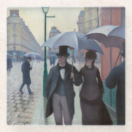 Gustave Caillebotte - Paris Street; Rainy Day Ston Glazen Onderzetter
