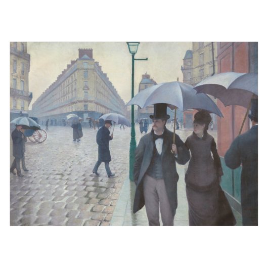 Gustave Caillebotte - Paris Street; Rainy Day Tafelkleed (Voorkant (Horizontaal))