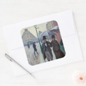 Gustave Caillebotte - Paris Street; Rainy Day Vierkante Sticker (Envelop)