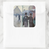 Gustave Caillebotte - Paris Street; Rainy Day Vierkante Sticker (Tas)