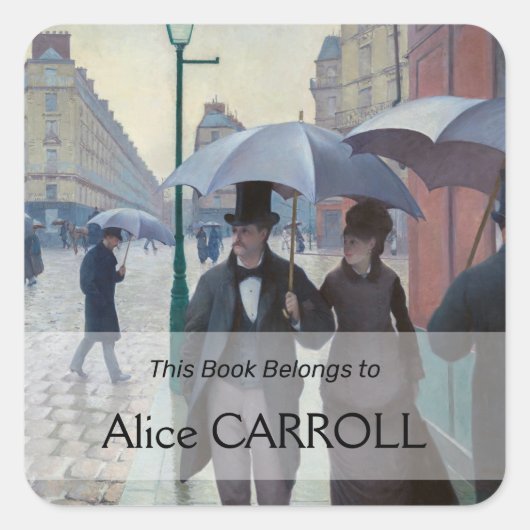Gustave Caillebotte - Paris Street; Rainy Day Vierkante Sticker (Voorkant)