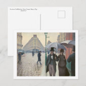 Gustave Caillebotte, Paris Street; Regenachtige Da Briefkaart (Voorkant / Achterkant)