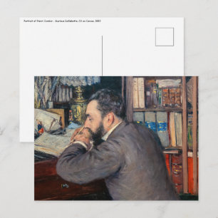 Gustave Caillebotte - Portret van Henri Cordier Briefkaart