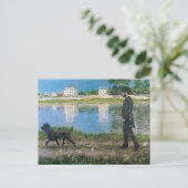 Gustave Caillebotte - Richard Gallo en Zijn hond Briefkaart (Staand voorkant)