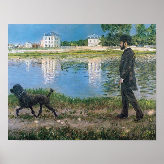 Gustave Caillebotte - Richard Gallo en Zijn hond Poster (Voorkant)