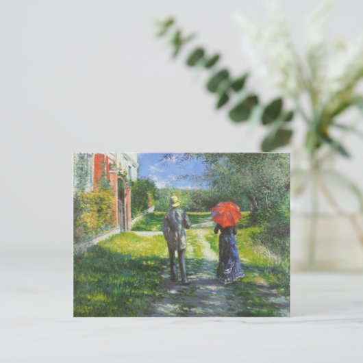 Gustave Caillebotte- Rising Road Briefkaart (Staand voorkant)