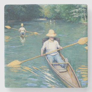 Gustave Caillebotte - Roeibootjes op de Yerres Stenen Onderzetter