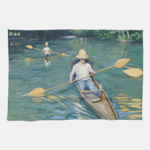 Gustave Caillebotte - Roeibootjes op de Yerres Theedoek