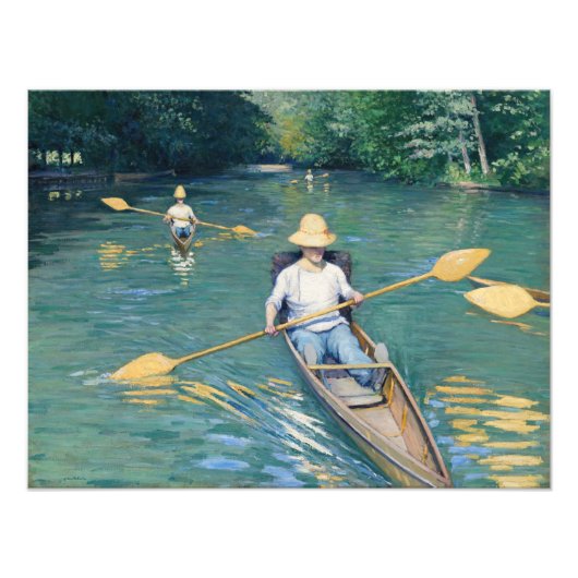 Gustave Caillebotte - Roeiboten op de Yerres Foto Afdruk (Voorkant)