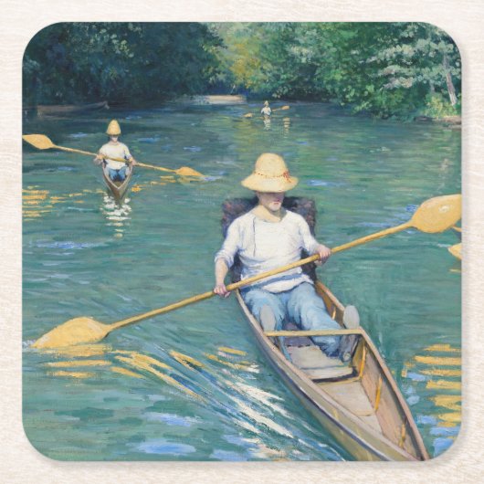 Gustave Caillebotte - Roeiboten op de Yerres Kartonnen Onderzetters (Voorkant)