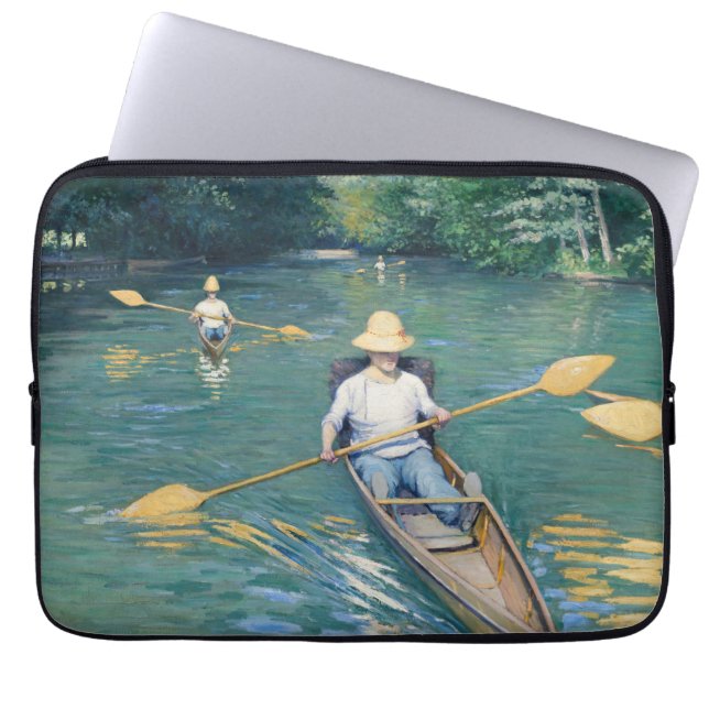 Gustave Caillebotte - Roeiboten op de Yerres Laptop Sleeve (Voorkant)