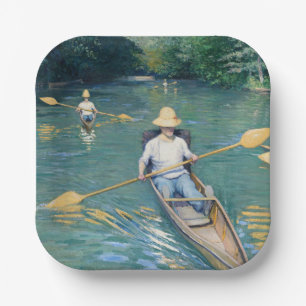 Gustave Caillebotte - Roeiboten op de Yerres Papieren Bordje