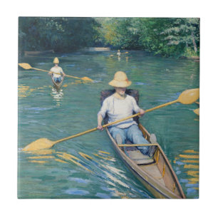 Gustave Caillebotte - Roeiboten op de Yerres Tegeltje