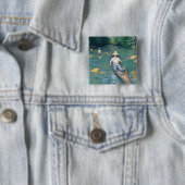 Gustave Caillebotte - Roeiboten op de Yerres Vierkante Button 5,1 Cm (In situ)