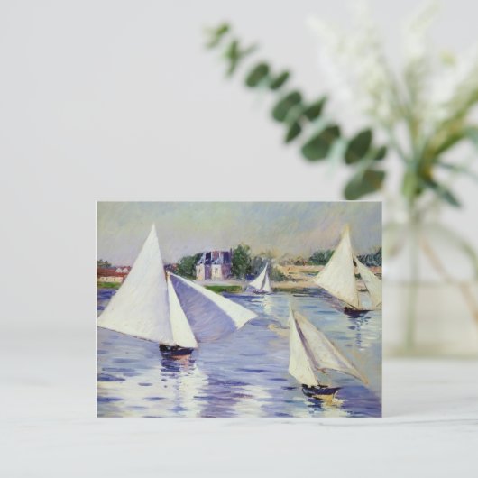 Gustave Caillebotte - Sailboten op de Seine Briefkaart (Staand voorkant)