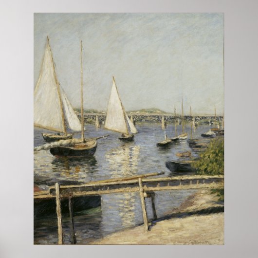 Gustave Caillebotte - Sailing Boats in Argenteuil Poster (Voorkant)