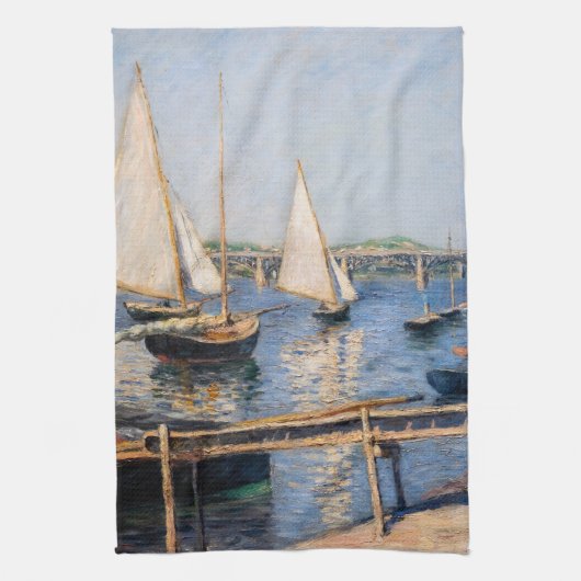 Gustave Caillebotte - Sailing Boats in Argenteuil Theedoek (Verticaal)
