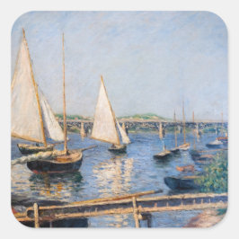Gustave Caillebotte - Sailing Boats in Argenteuil Vierkante Sticker