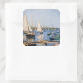 Gustave Caillebotte - Sailing Boats in Argenteuil Vierkante Sticker (Tas)