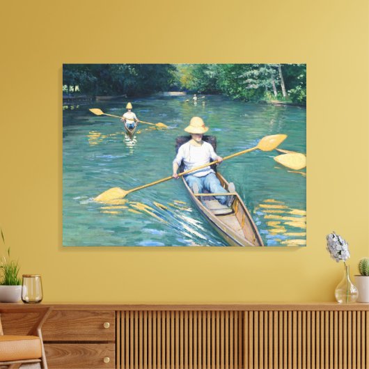 Gustave Caillebotte - Skiffs on the Yerres Canvas Afdruk (Insitu (Woonkamer))