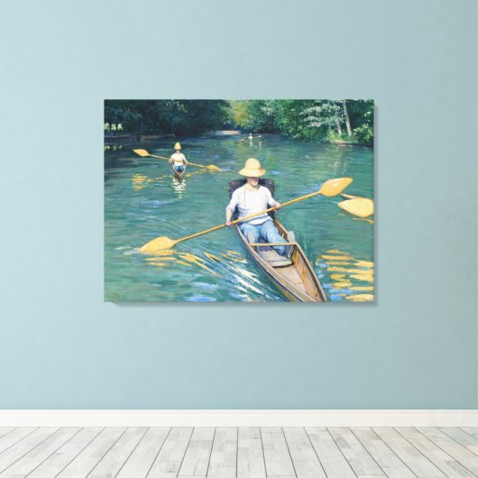 Gustave Caillebotte - Skiffs on the Yerres Canvas Afdruk (Insitu (Houten vloer))