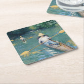 Gustave Caillebotte - Skiffs on the Yerres Kartonnen Onderzetters (Schuin)