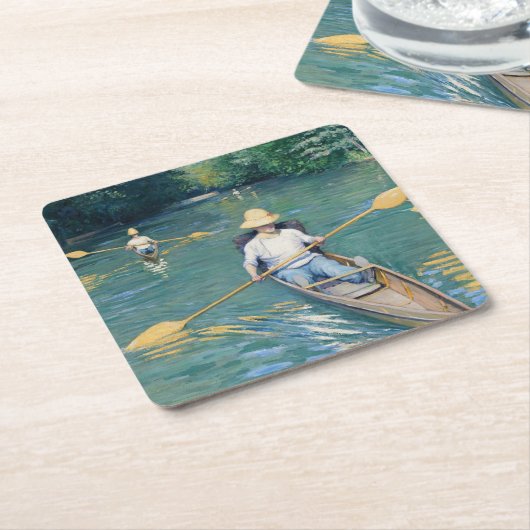 Gustave Caillebotte - Skiffs on the Yerres Kartonnen Onderzetters (Schuin)