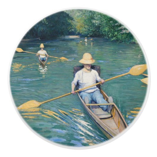 Gustave Caillebotte - Skiffs on the Yerres Keramische Knop (Voorkant)