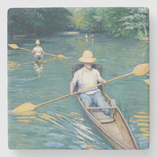 Gustave Caillebotte - Skiffs on the Yerres Stenen Onderzetter (Voorkant)