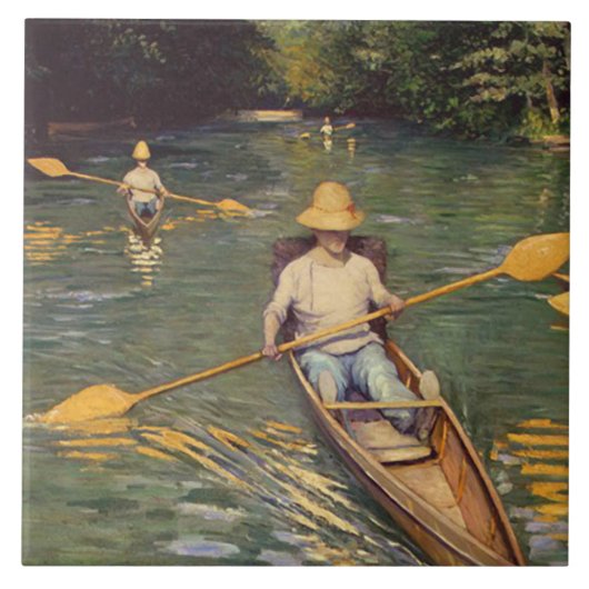 Gustave Caillebotte Skiffs on the Yerres Tegeltje (Voorkant)
