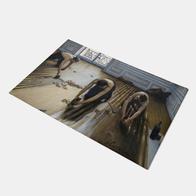 Gustave Caillebotte - The Floor Scrapers Deurmat (Schuin)