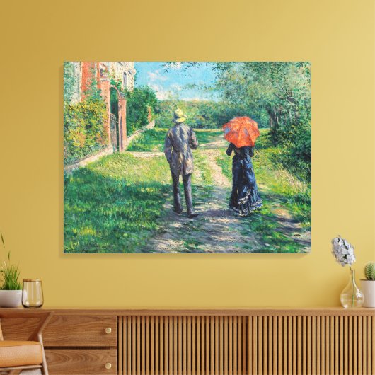 Gustave Caillebotte - The Path Uphill Canvas Afdruk (Insitu (Woonkamer))
