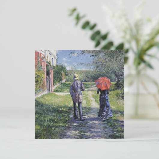Gustave Caillebotte - The Path Uphill Feestdagenkaart (Staand voorkant)