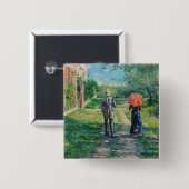 Gustave Caillebotte - The Path Uphill Vierkante Button 5,1 Cm (Voorkant /achterkant)