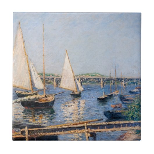 Gustave Caillebotte - Zeilboten bij Argenteuil Tegeltje (Voorkant)