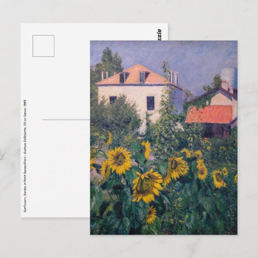 Gustave Caillebotte - Zonnebloemen, Tuin Briefkaart (Voorkant / Achterkant)
