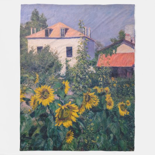 Gustave Caillebotte - Zonnebloemen, tuin Fleece Deken (Voorkant)