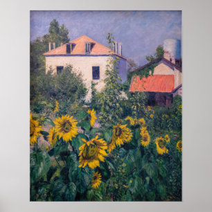 Gustave Caillebotte - Zonnebloemen, Tuin Poster